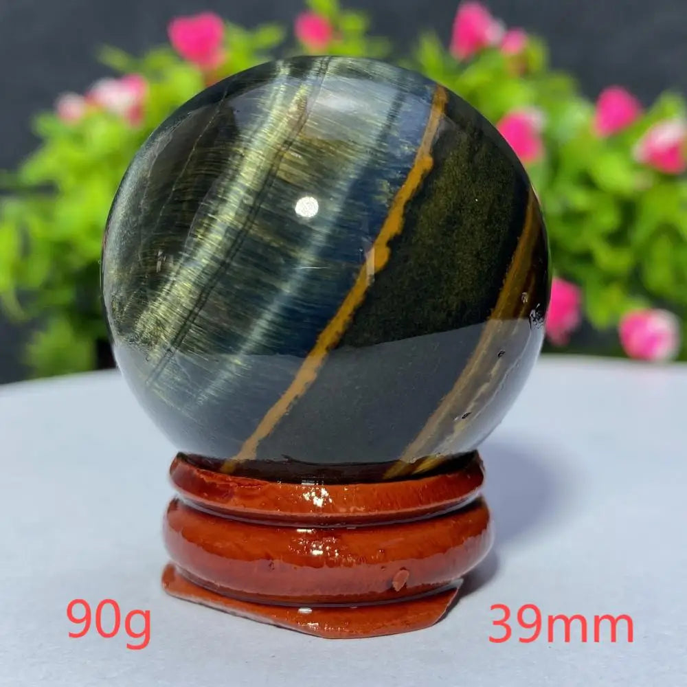 Blue Yellow Tiger Eye Ball Natural Crystal Sphere Mineral Gem Specimen Spiritual Meditation Reiki Healing Stone Home Decoration