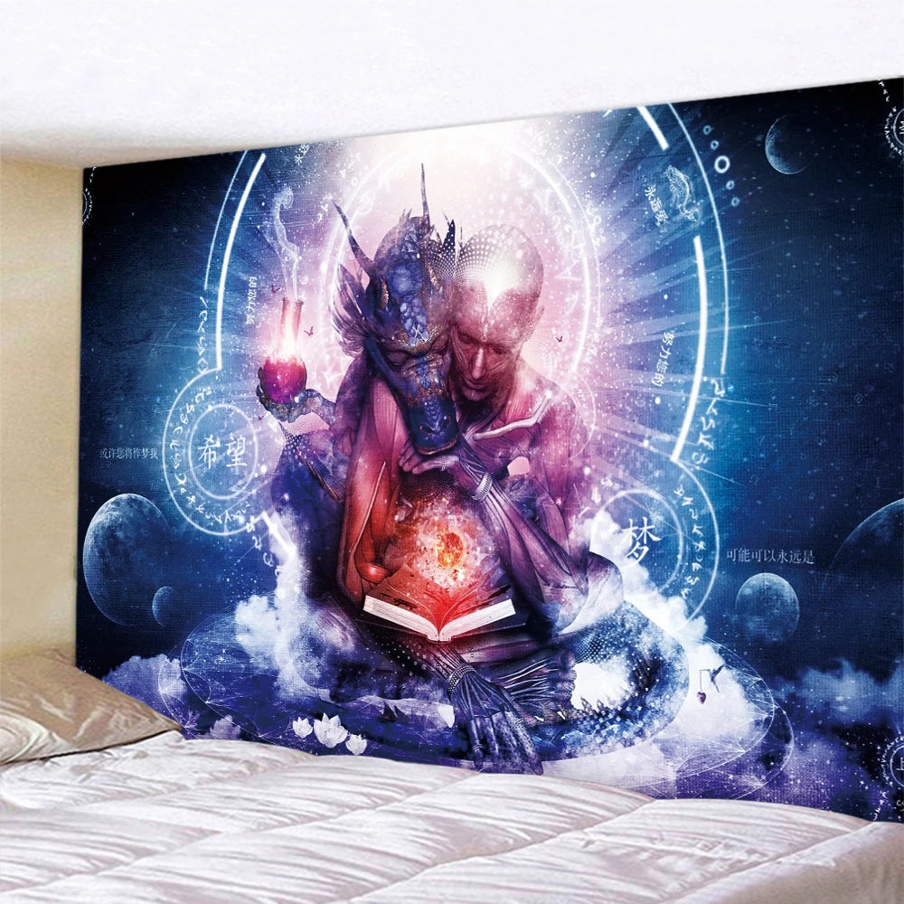 Buddha Meditation Seven Chakras Home Decor Tapestry Mandala Bohemian Decoration Psychedelic Scene Wall Mount Yoga Mat