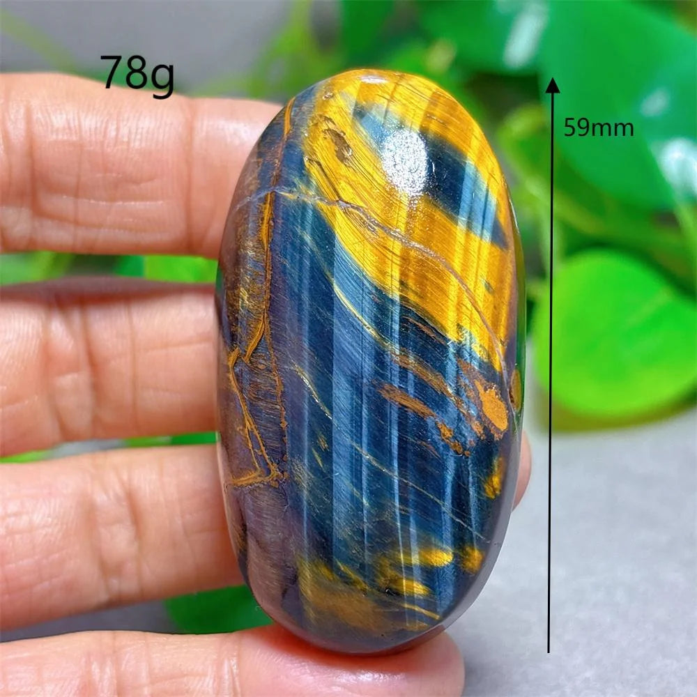 Blue Yellow Tiger Eye Palm Crystal Natural Stone Quartz Stone Minerals Home Decoration Reiki Craft Gifts Energy Healing Luck