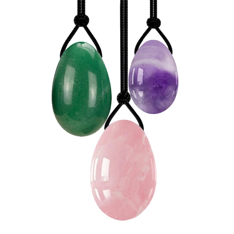 Rose Quartz Jade Egg Amethyst Yoni Egg Purple Crystal Yoni Eggs Natural Jade Egg Vaginal Tightening Massage Ball Kegel Exerciser