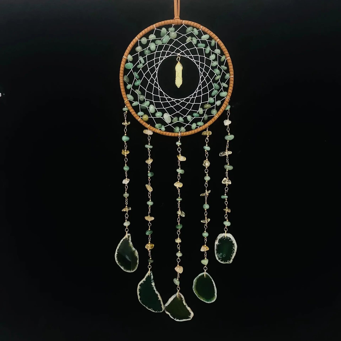 Agate Dream Catcher Balcony Garden Living Room Decoration Wind Chime Tree of Life Natural Agate Dream Catcher Gift for Girls