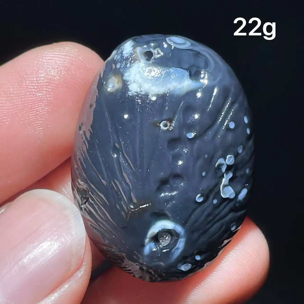 Natuarl black Sardonyx Gobi Agate Bead Alxa Eye Rock Specimen Energy Crystal Chakra Reiki Healing Stone Home Decor