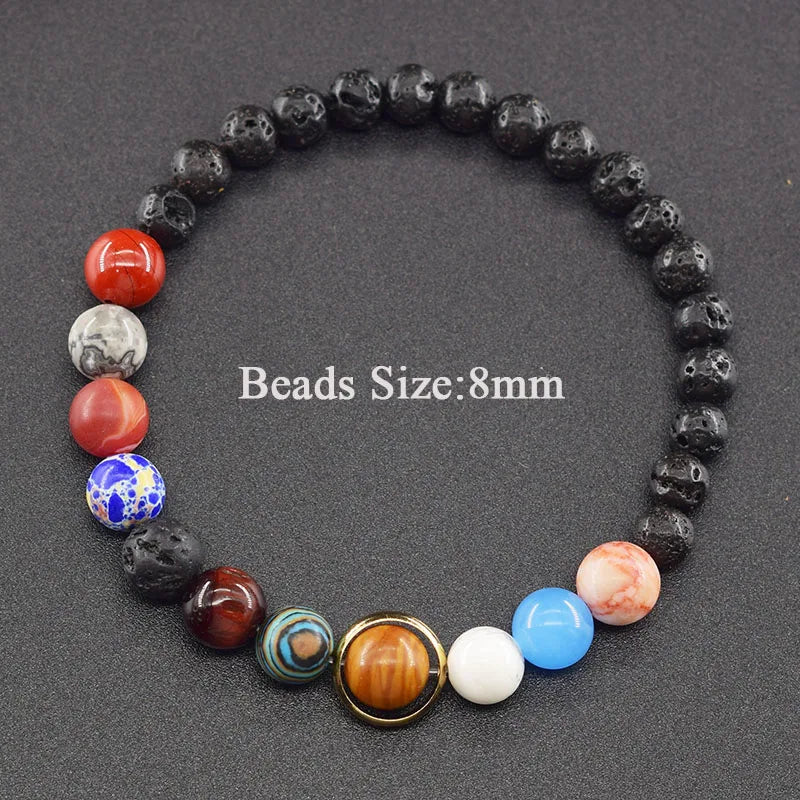 Hot Selling Cosmic Solar System Bracelet Eight Planets Sun Mercury Venus Earth Moon Mars Jupiter SaturnUranus Neptune Friendship Bracelet Handmade Jewelry Accessories