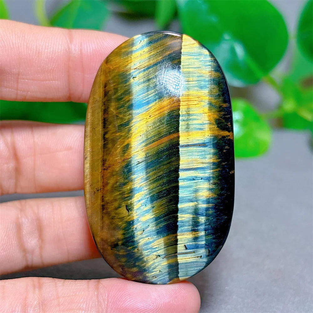Blue Yellow Tiger Eye Palm Crystal Natural Stone Quartz Stone Minerals Home Decoration Reiki Craft Gifts Energy Healing Luck