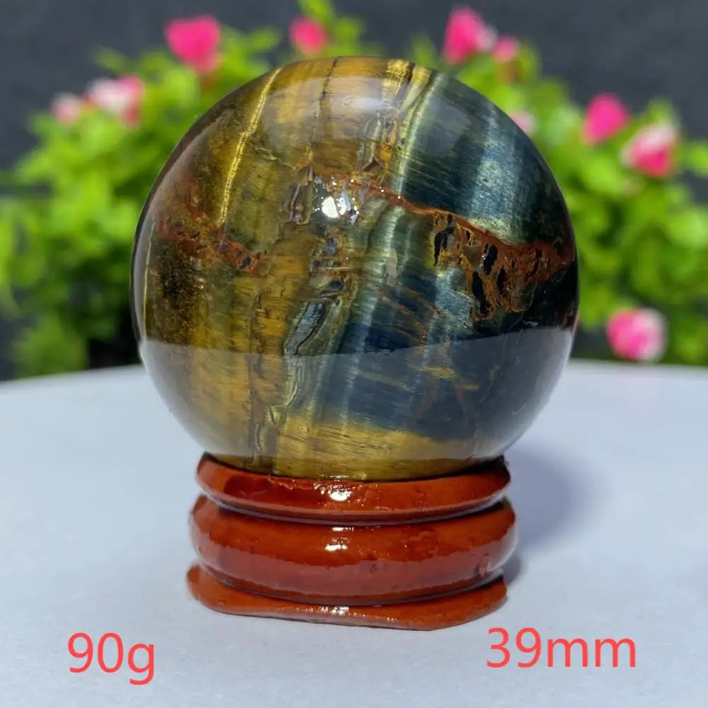 Blue Yellow Tiger Eye Ball Natural Crystal Sphere Mineral Gem Specimen Spiritual Meditation Reiki Healing Stone Home Decoration