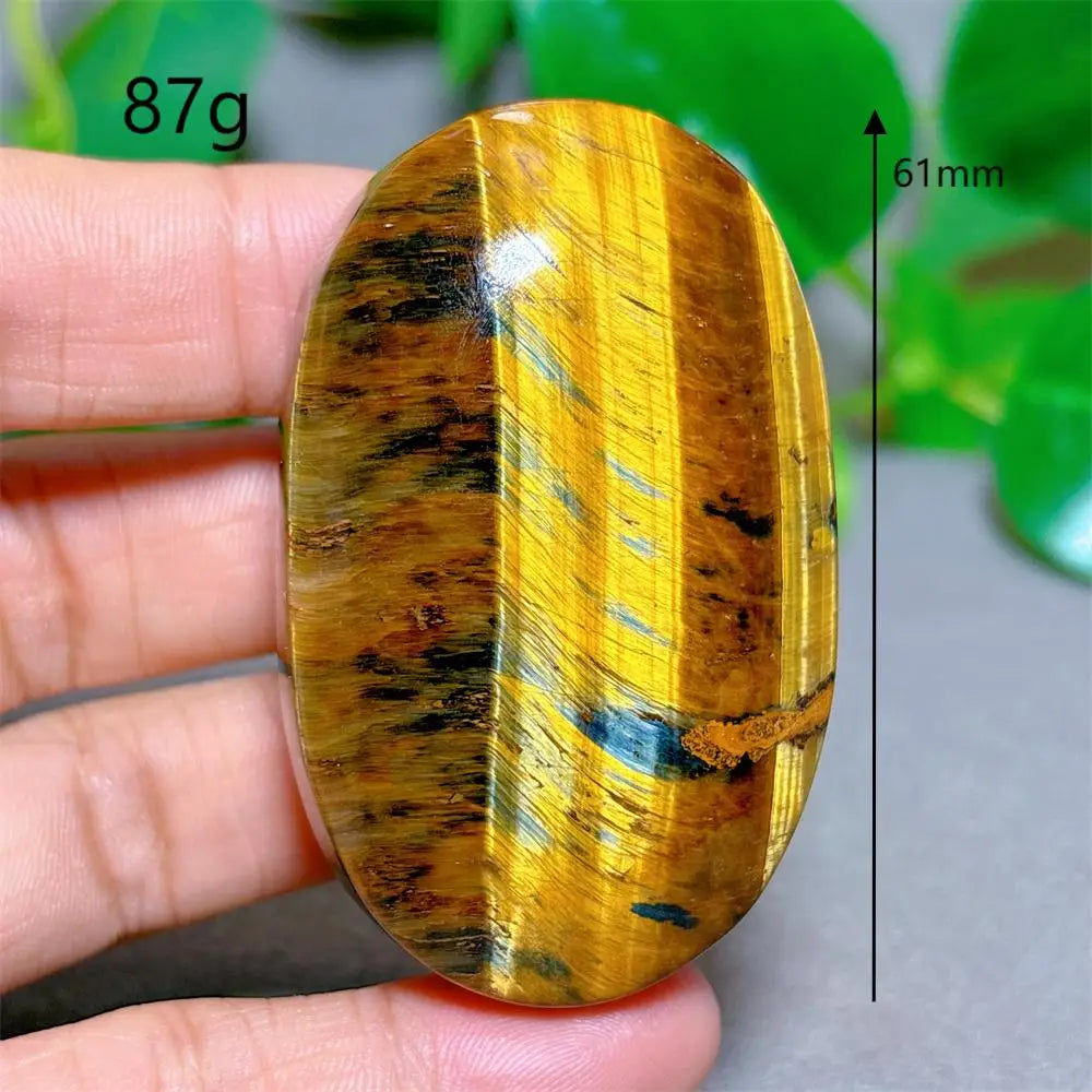 Blue Yellow Tiger Eye Palm Crystal Natural Stone Quartz Stone Minerals Home Decoration Reiki Craft Gifts Energy Healing Luck