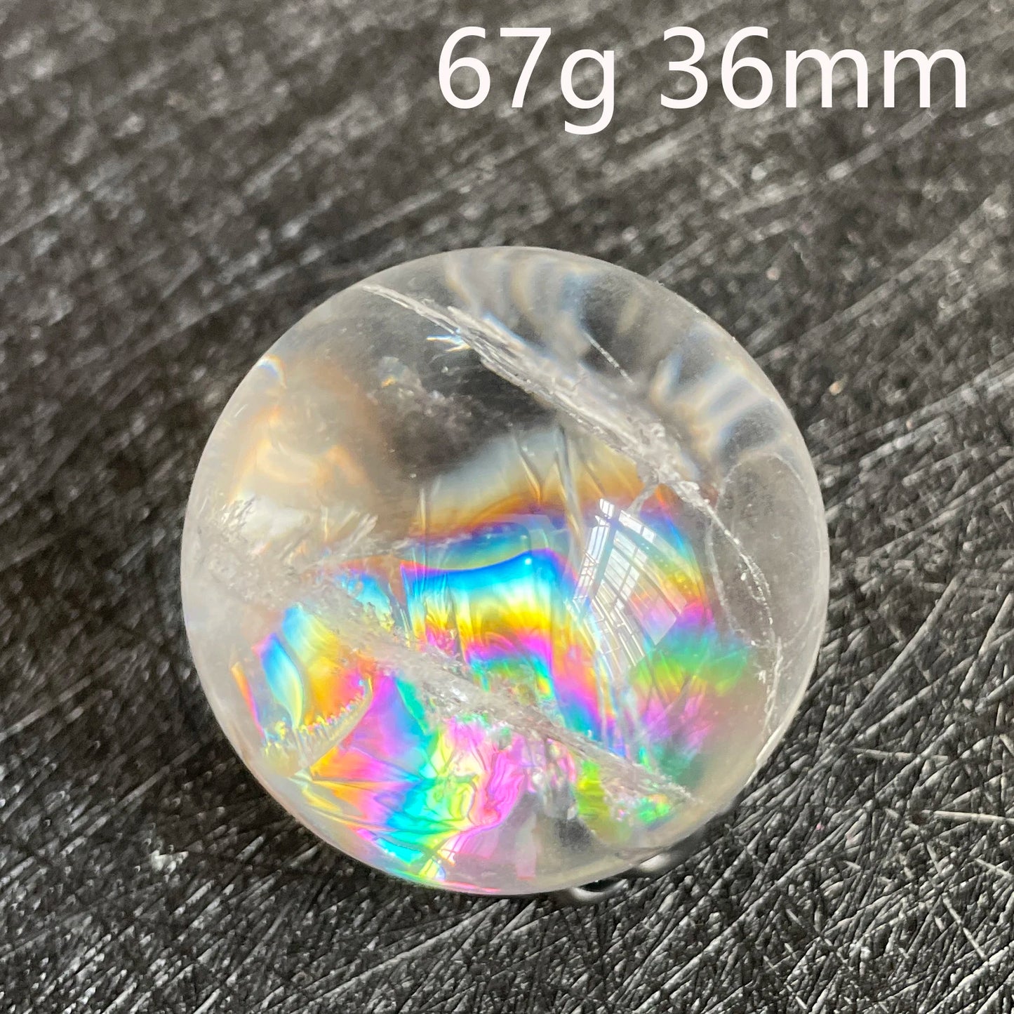 Natural Stone Rainbow Clear Quartz Sphere Polished Rock Crystal Ball Decoration Gemstone Chakra Healing Gift