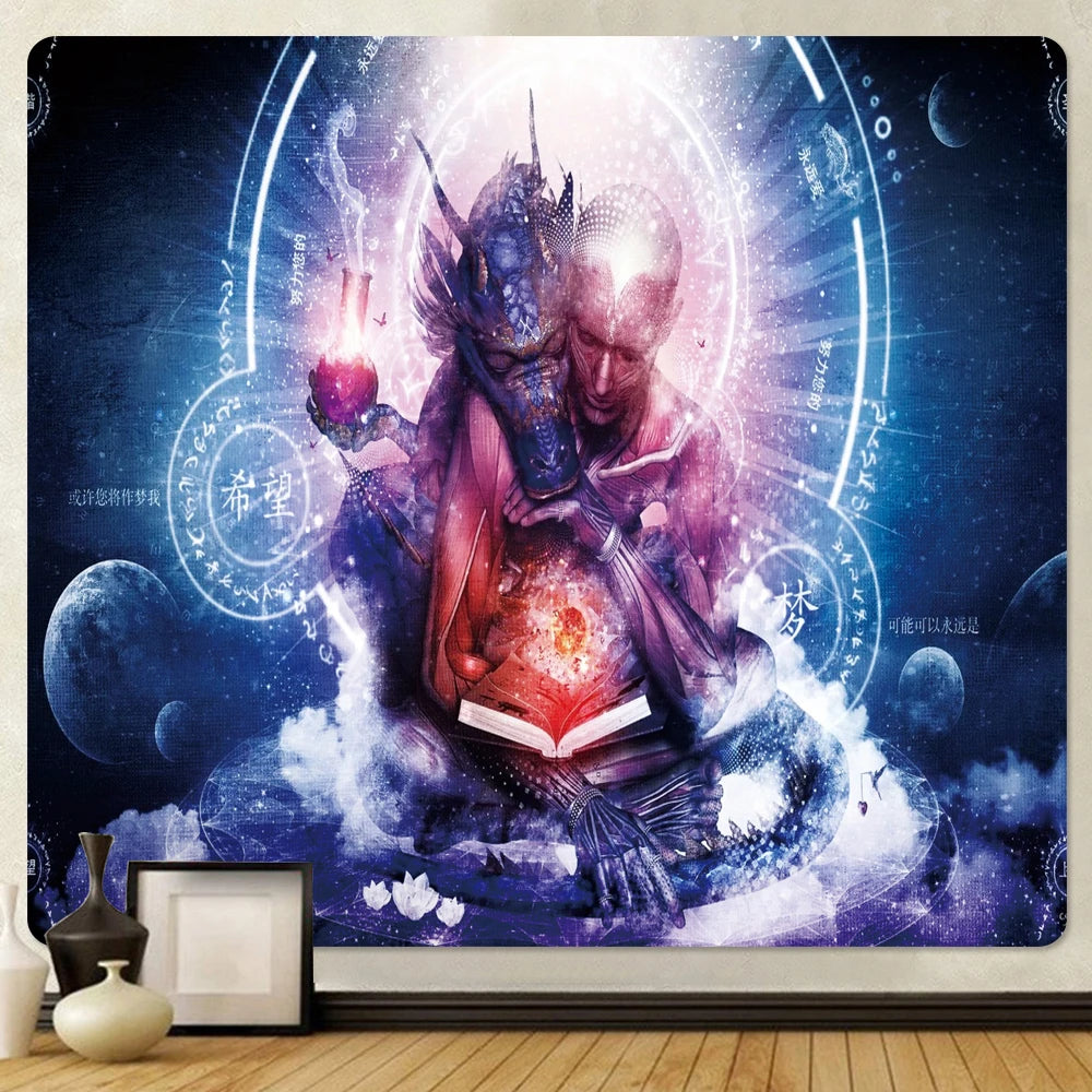 Buddha Meditation Seven Chakras Home Decor Tapestry Mandala Bohemian Decoration Psychedelic Scene Wall Mount Yoga Mat