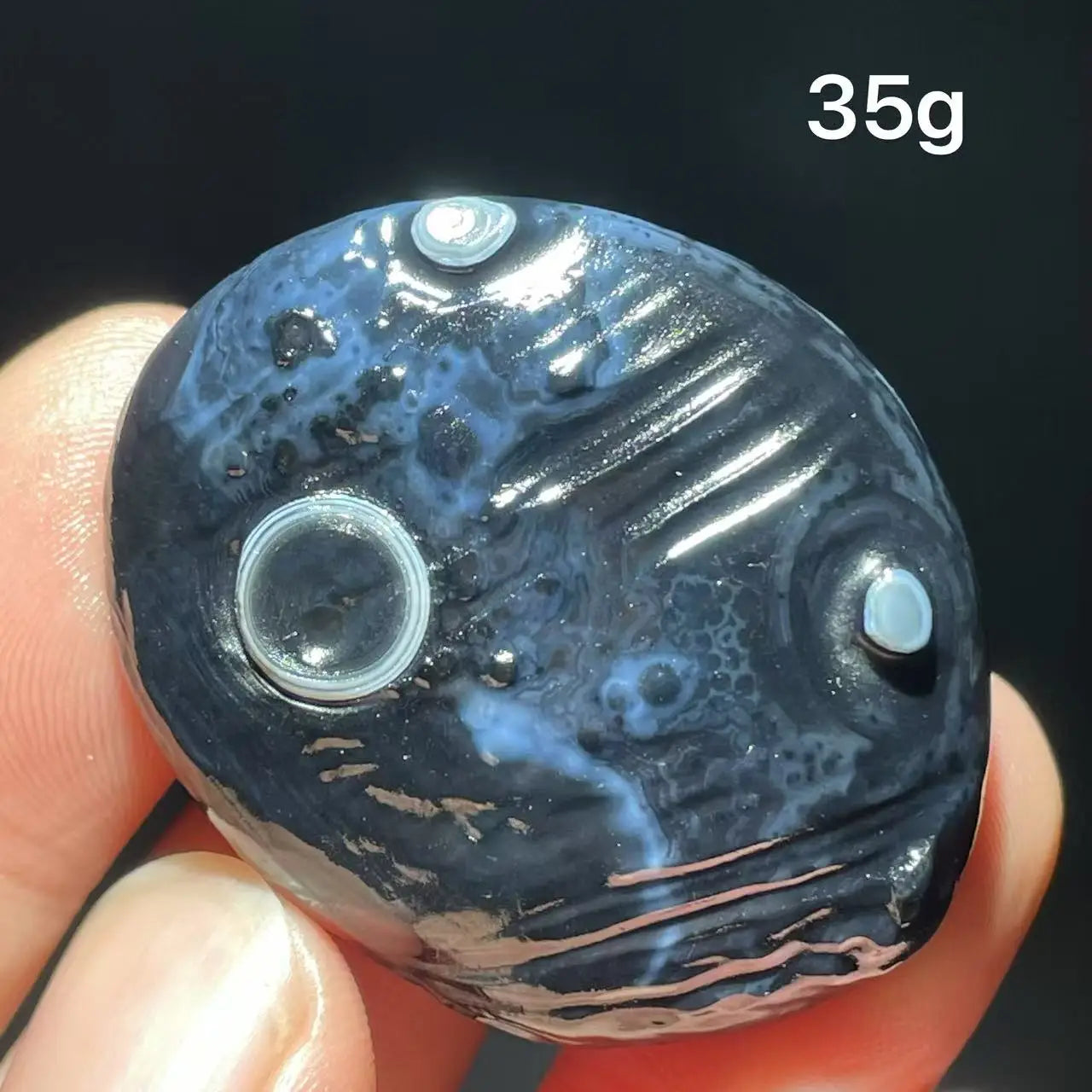 Natuarl black Sardonyx Gobi Agate Bead Alxa Eye Rock Specimen Energy Crystal Chakra Reiki Healing Stone Home Decor