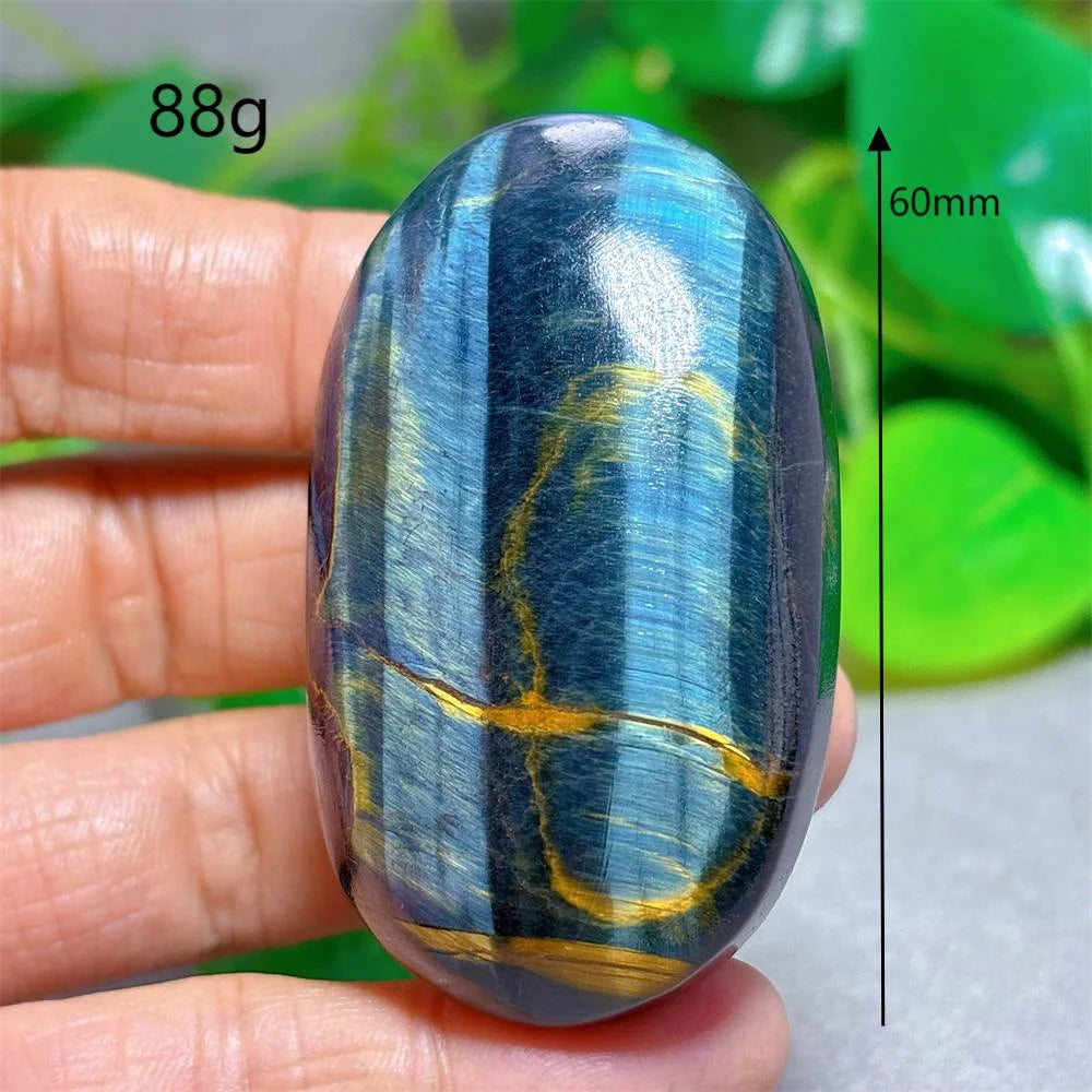 Blue Yellow Tiger Eye Palm Crystal Natural Stone Quartz Stone Minerals Home Decoration Reiki Craft Gifts Energy Healing Luck