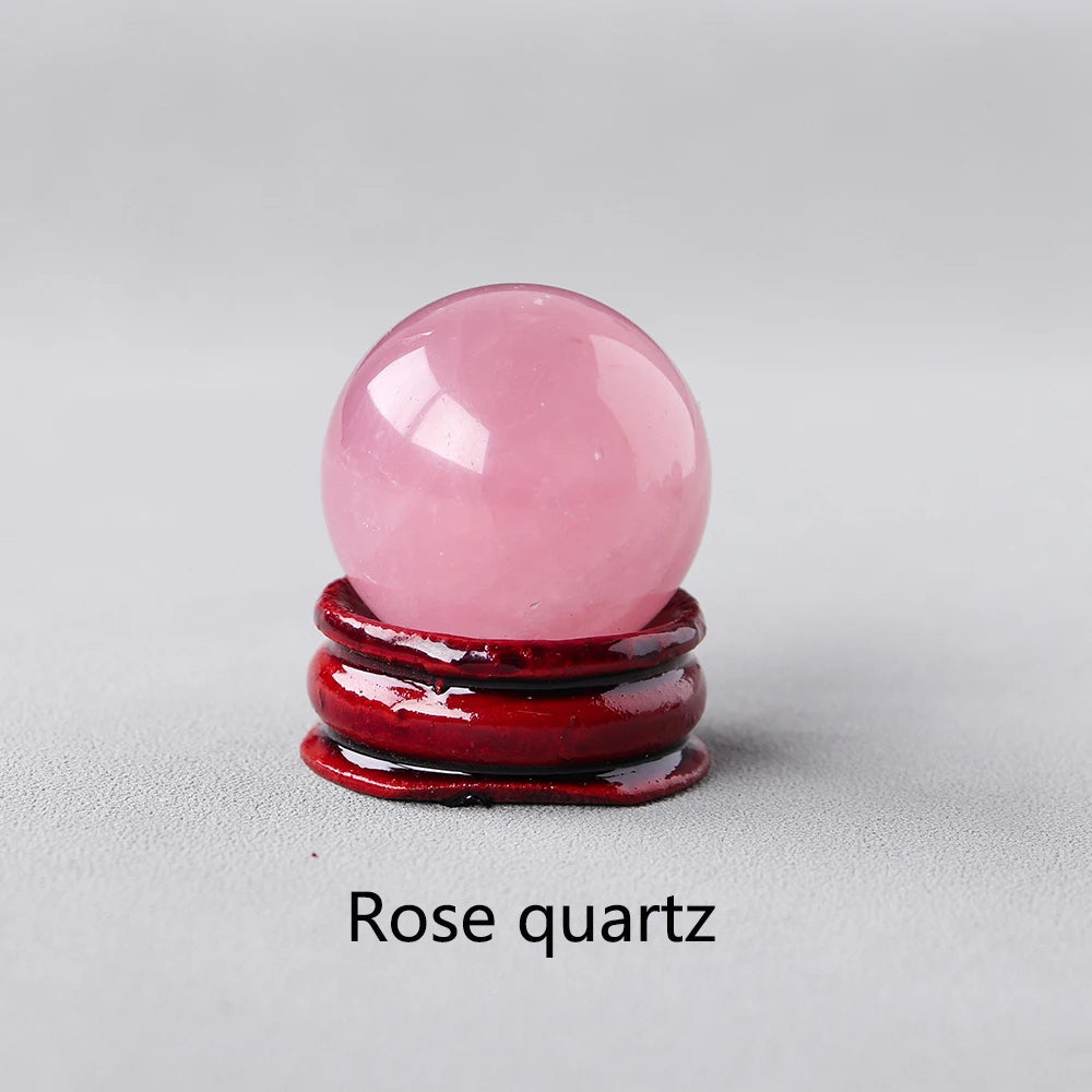 30MM Natural Amethyst Gem Ball Healing Crystals Reiki Wicca Chakra Sphere Rose Quartz Mineral Massage Globe Home Decoration