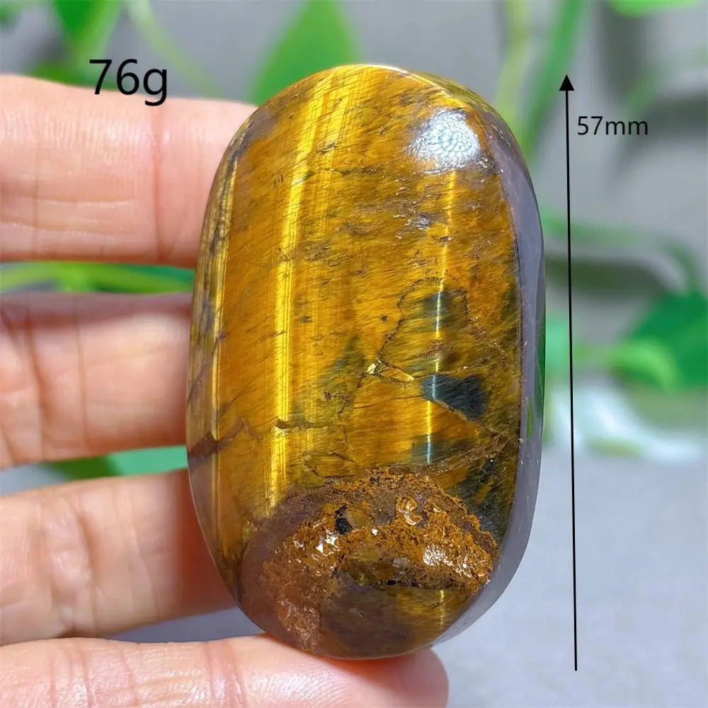 Blue Yellow Tiger Eye Palm Crystal Natural Stone Quartz Stone Minerals Home Decoration Reiki Craft Gifts Energy Healing Luck