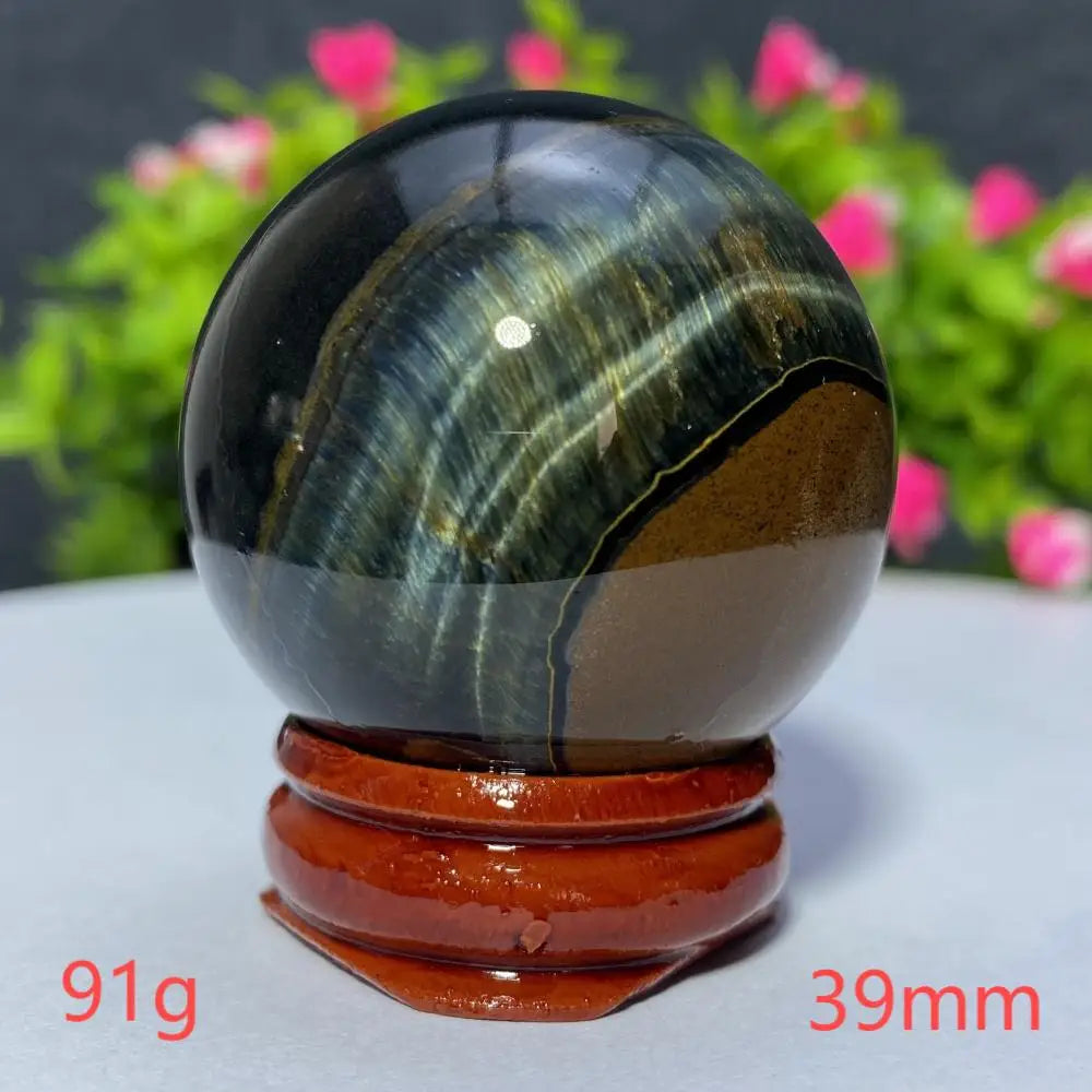 Blue Yellow Tiger Eye Ball Natural Crystal Sphere Mineral Gem Specimen Spiritual Meditation Reiki Healing Stone Home Decoration