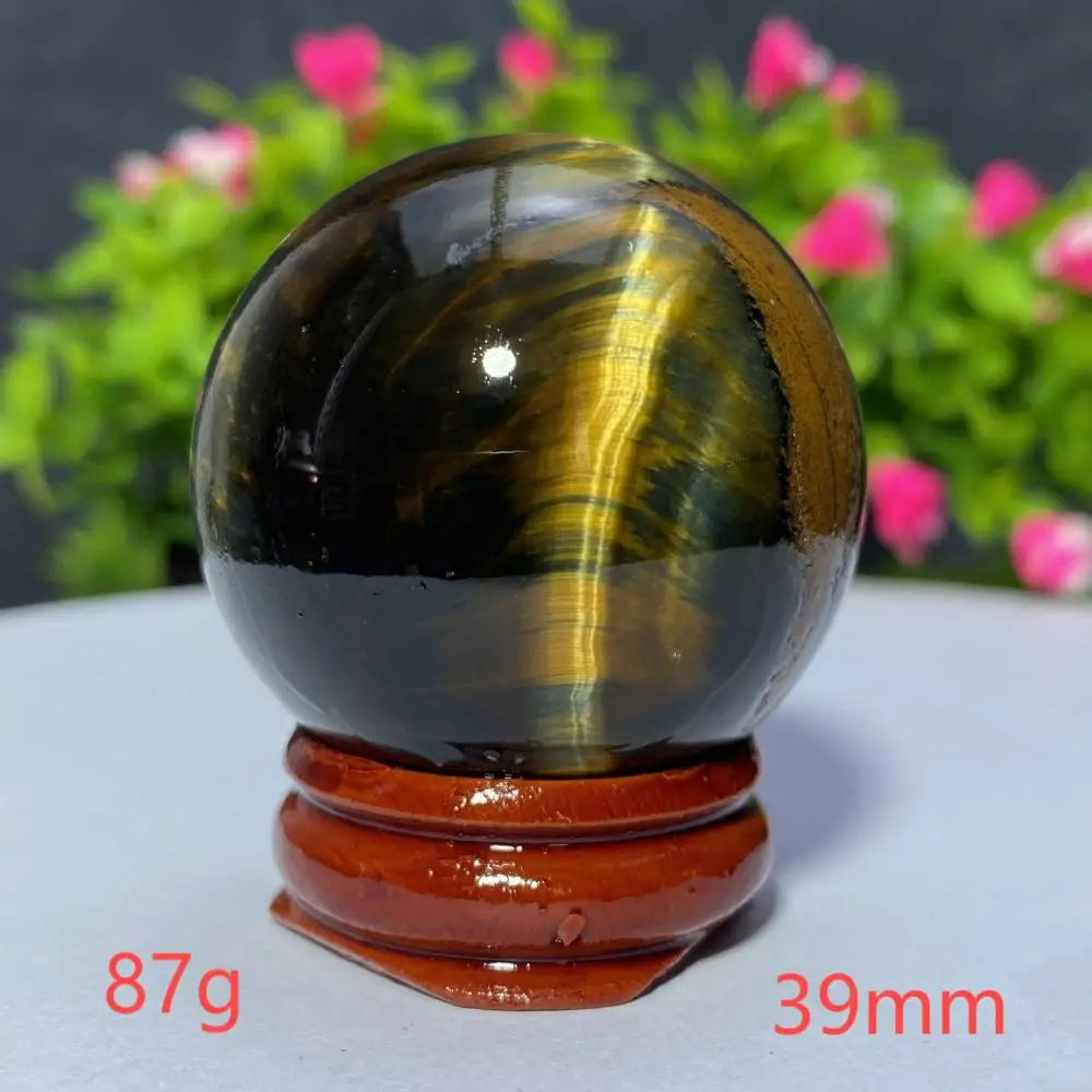Blue Yellow Tiger Eye Ball Natural Crystal Sphere Mineral Gem Specimen Spiritual Meditation Reiki Healing Stone Home Decoration