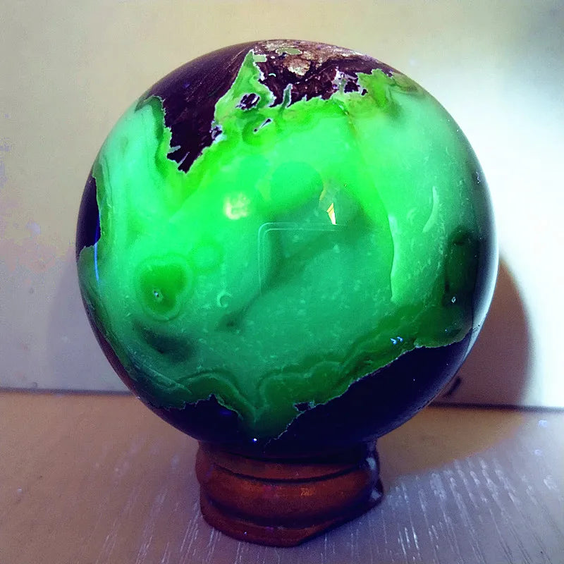 Natural Stone Fluorescence Agate Crystal Ball Gemstone Sphere Feng Shui Wicca Energy Spiritual Reiki Healing Crystals Home Deco