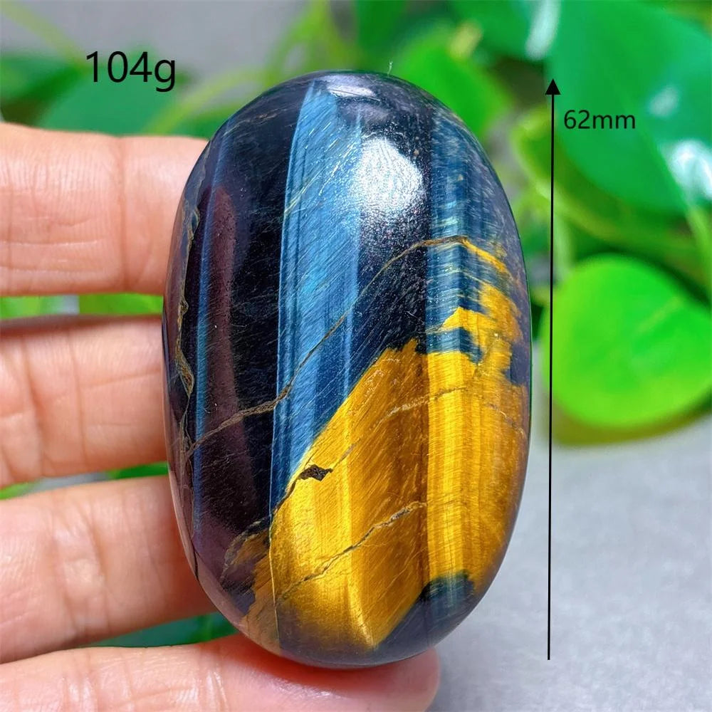 Blue Yellow Tiger Eye Palm Crystal Natural Stone Quartz Stone Minerals Home Decoration Reiki Craft Gifts Energy Healing Luck