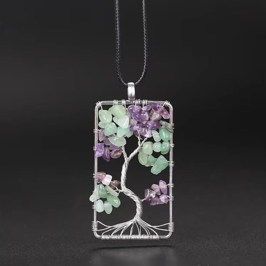 Custom Wholesale Chakra Creative Necklace Gemstone Charm Round Shape Lifetree Pendant Family tree of life in Jaipur Necklace