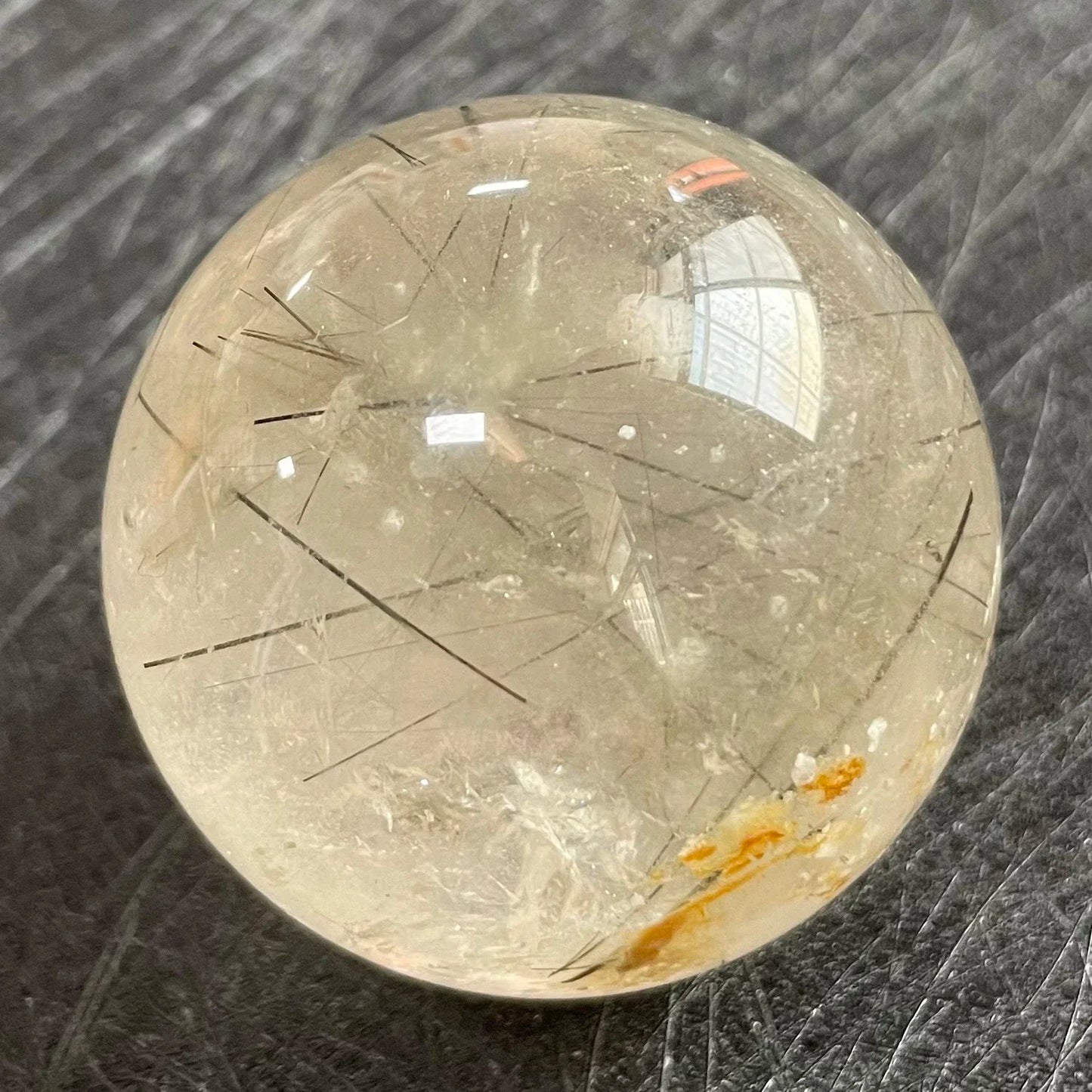 Natural Stone Golden Quartz Rutilated Sphere Polished Crystal Ball Decoration Rock Gift Reiki Healing