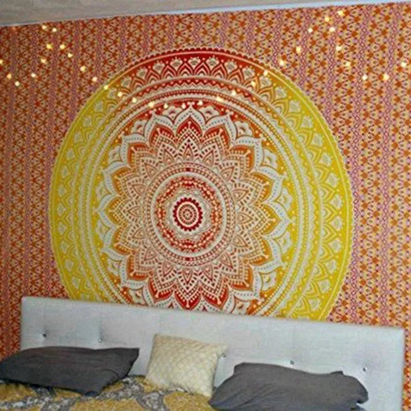 Mandala tapestry macrame wall tapestry Wall Hanging Bohemian Beach Mat Polyester Thin Blanket Yoga Shawl Mat Blanket boho decor