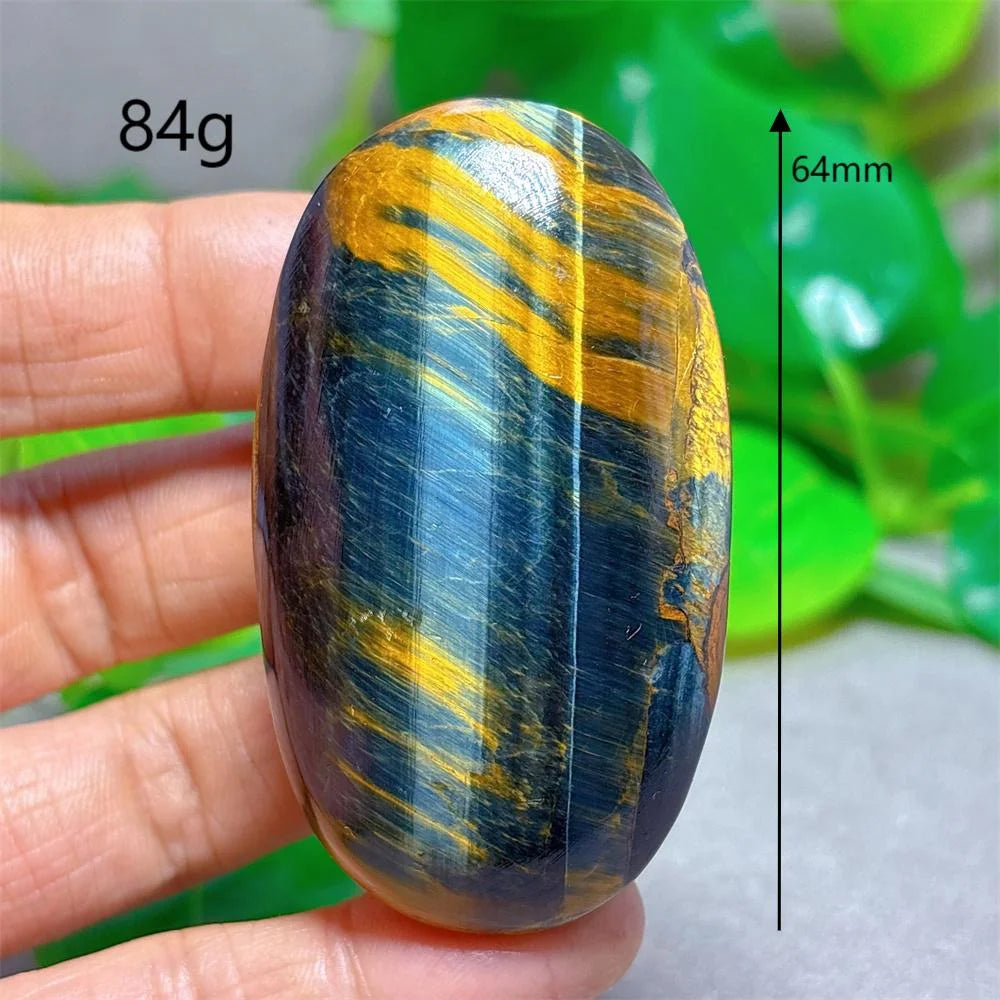 Blue Yellow Tiger Eye Palm Crystal Natural Stone Quartz Stone Minerals Home Decoration Reiki Craft Gifts Energy Healing Luck