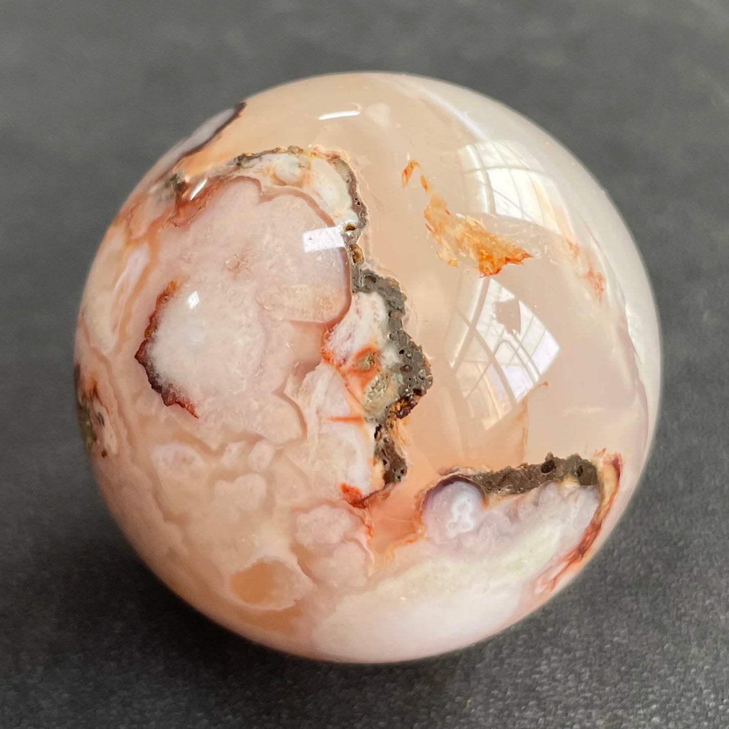 Natural Stone Amethyst Pink Sakura Agate Geode Sphere Polished Crystal Quartz ball Reiki Healing Gift Room Decor
