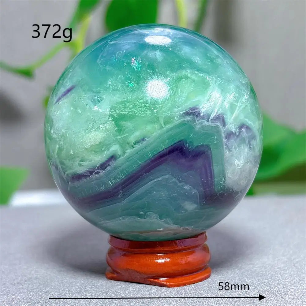 Feather Fluorite Sphere Crystal Natural Stone Quartz Stone Minerals Home Decoration Reiki Craft Gifts Energy Healing Love Luck