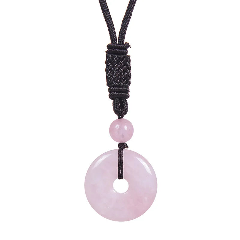 1 Chakra Healing Tiger Eye Amethyst Rose Quartz Clear Quartz Howlite Green Aventurine Amazonite Red Jasper Carnelian Lapis Lazuli Rhodonite Doughnut Necklace Spiritual