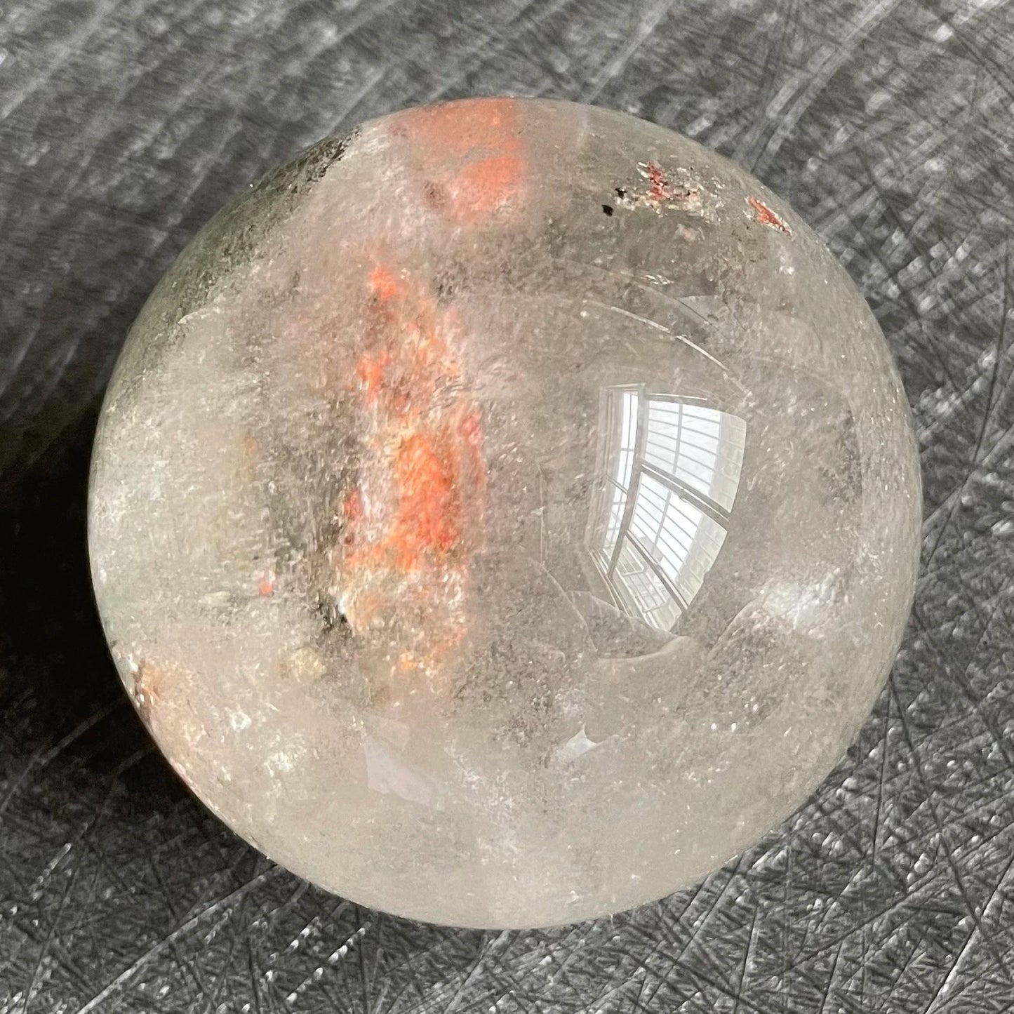 170g Natural Stone Crystal Ball Green Phantom Rock Decoration Rough Polished Garden Quartz Sphere Healing