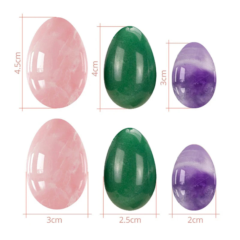 Rose Quartz Jade Egg Amethyst Yoni Egg Purple Crystal Yoni Eggs Natural Jade Egg Vaginal Tightening Massage Ball Kegel Exerciser