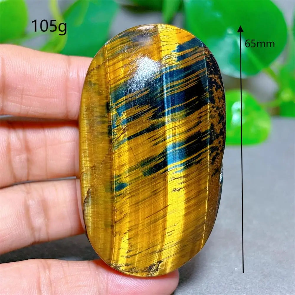 Blue Yellow Tiger Eye Palm Crystal Natural Stone Quartz Stone Minerals Home Decoration Reiki Craft Gifts Energy Healing Luck