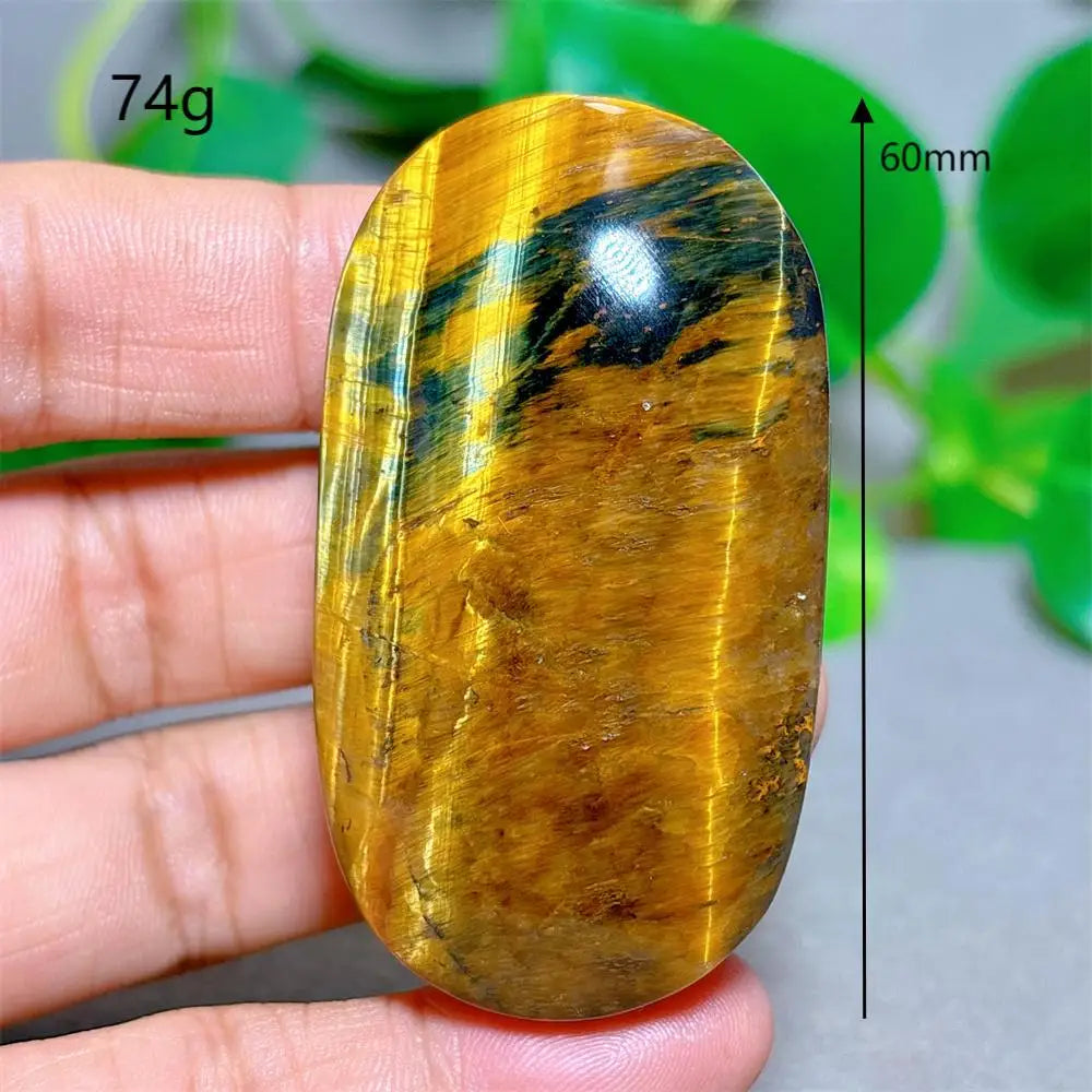 Blue Yellow Tiger Eye Palm Crystal Natural Stone Quartz Stone Minerals Home Decoration Reiki Craft Gifts Energy Healing Luck