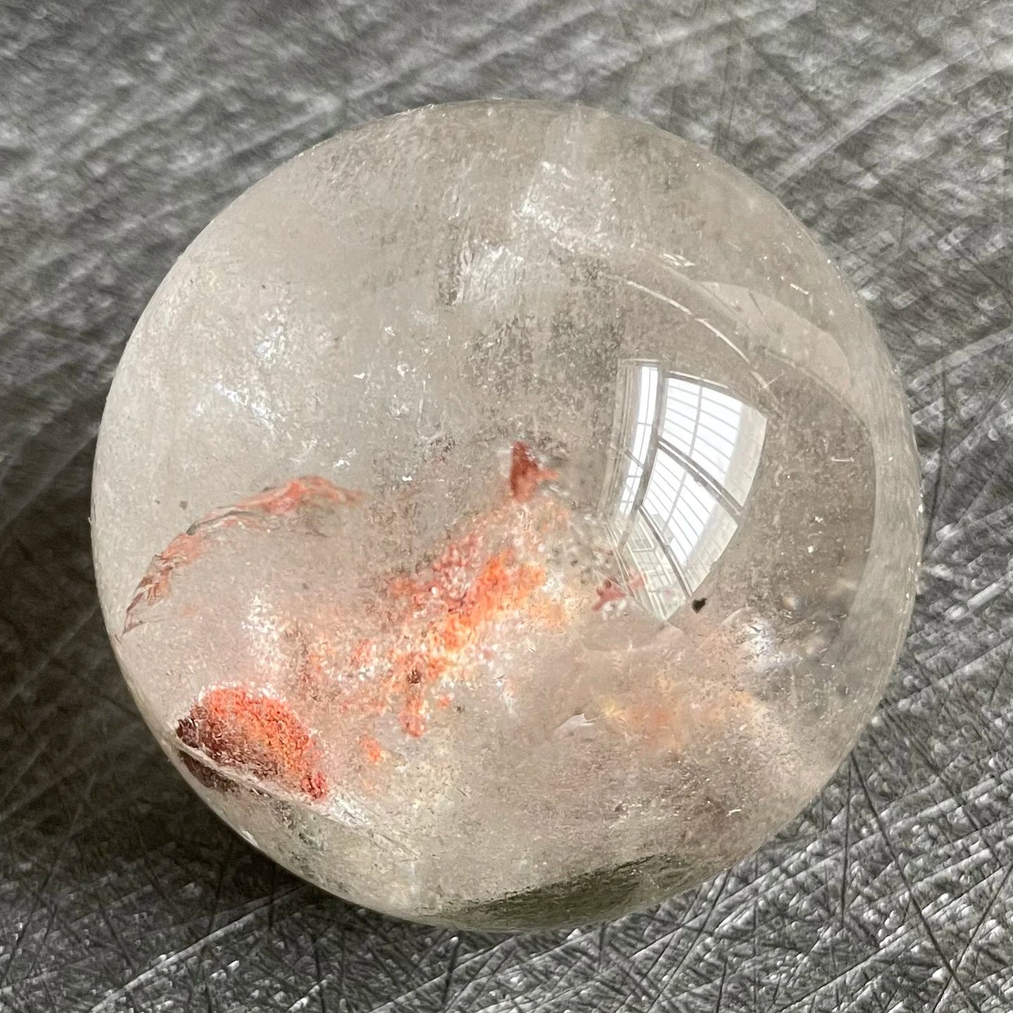 170g Natural Stone Crystal Ball Green Phantom Rock Decoration Rough Polished Garden Quartz Sphere Healing