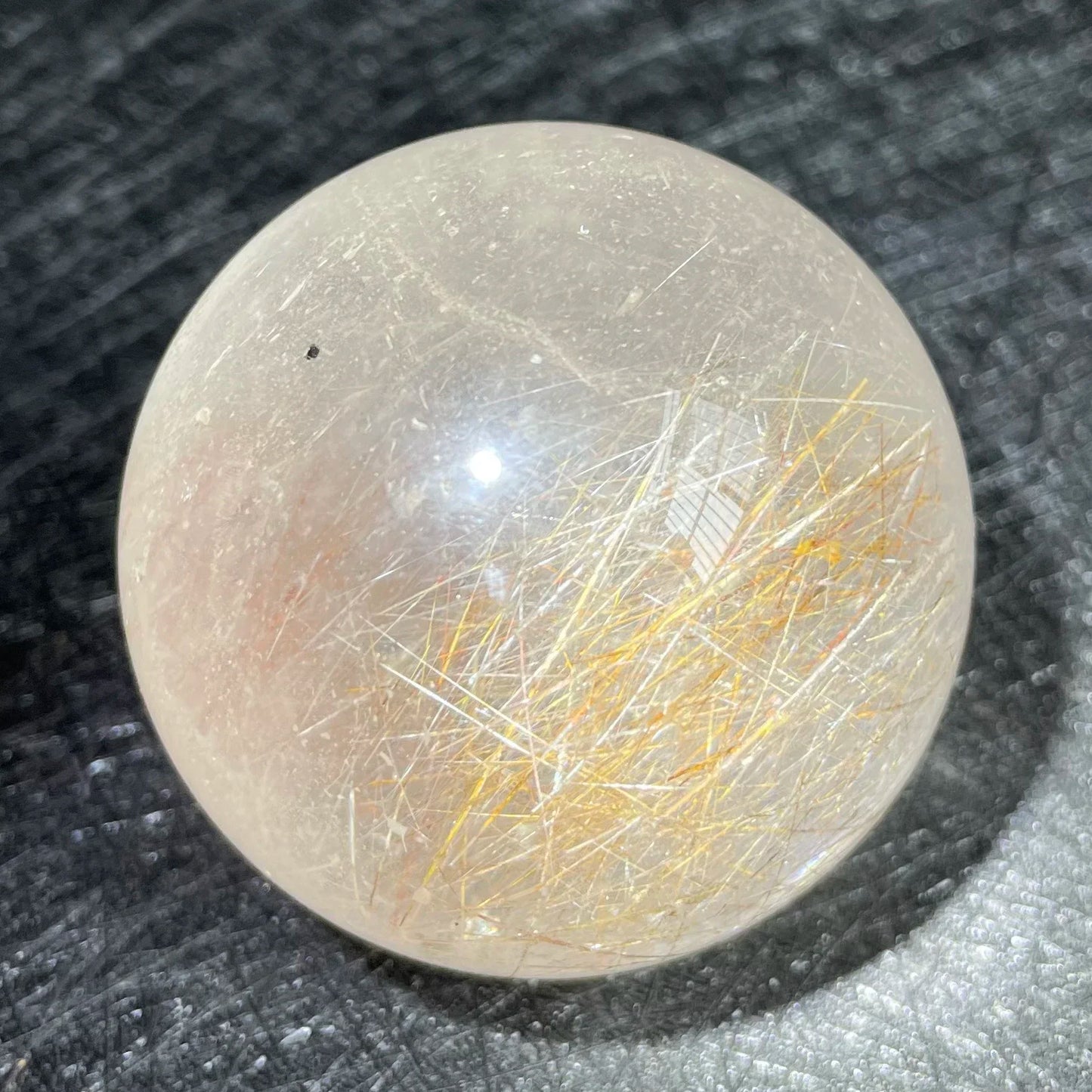 Natural Stone Golden Quartz Rutilated Sphere Polished Crystal Ball Decoration Rock Gift Reiki Healing