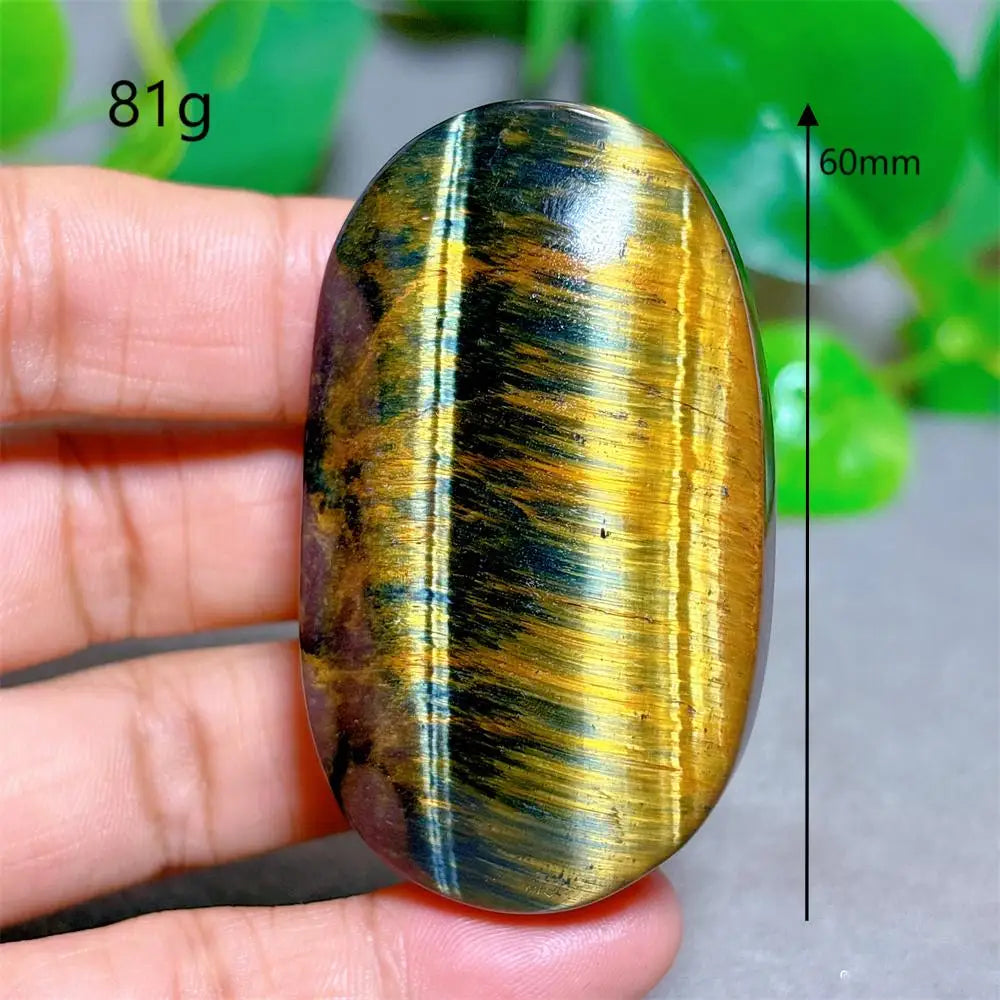 Blue Yellow Tiger Eye Palm Crystal Natural Stone Quartz Stone Minerals Home Decoration Reiki Craft Gifts Energy Healing Luck