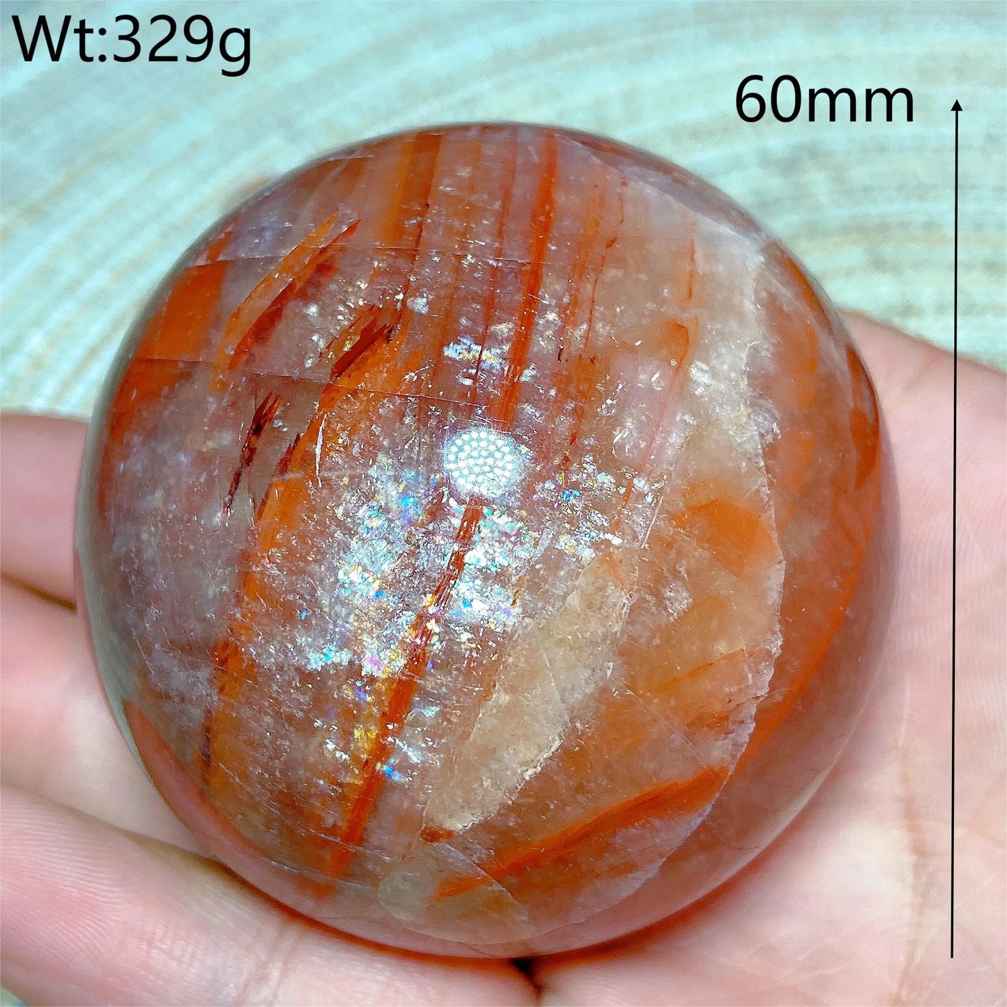 Natural Crystals Healing Fire Quartz Calcite Rainbow Silver Flash Sphere Reiki High Quality Ball Home Decoration Gift Energy