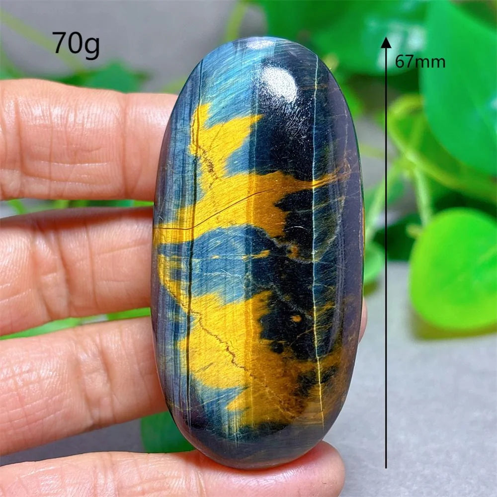 Blue Yellow Tiger Eye Palm Crystal Natural Stone Quartz Stone Minerals Home Decoration Reiki Craft Gifts Energy Healing Luck