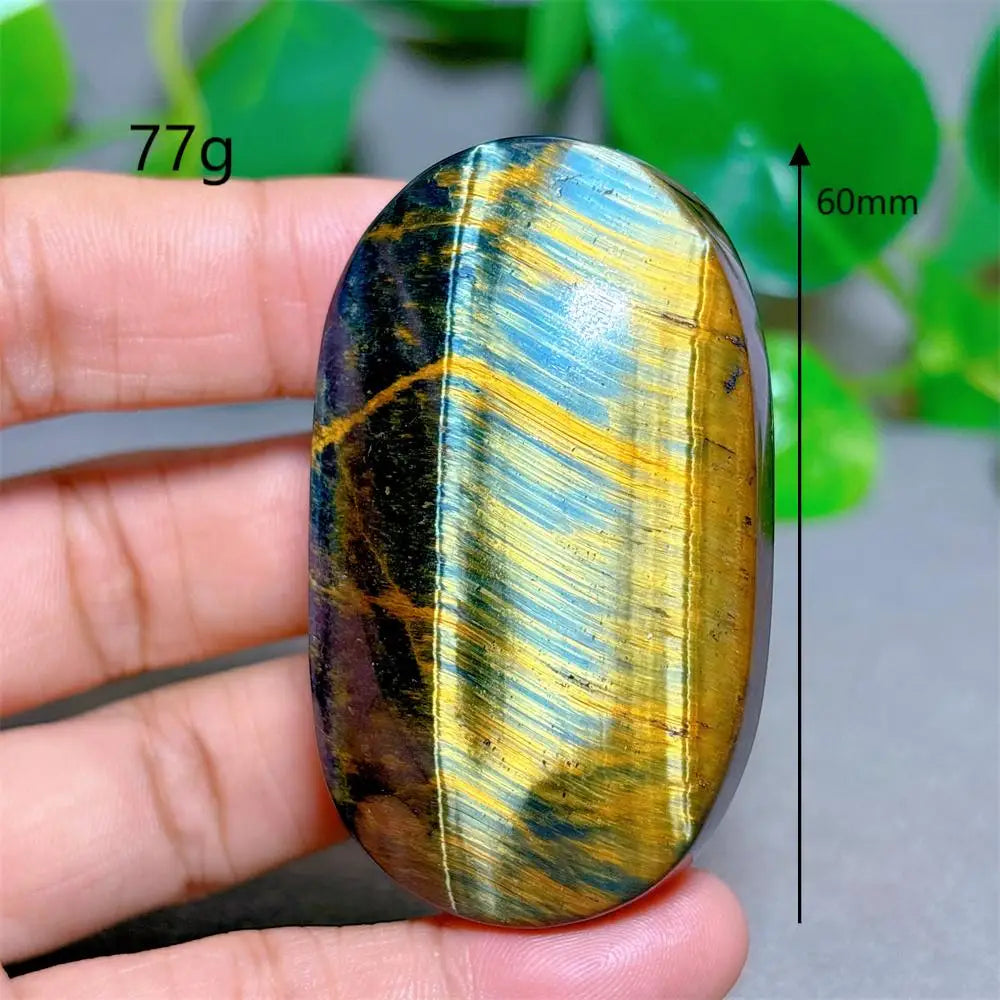 Blue Yellow Tiger Eye Palm Crystal Natural Stone Quartz Stone Minerals Home Decoration Reiki Craft Gifts Energy Healing Luck