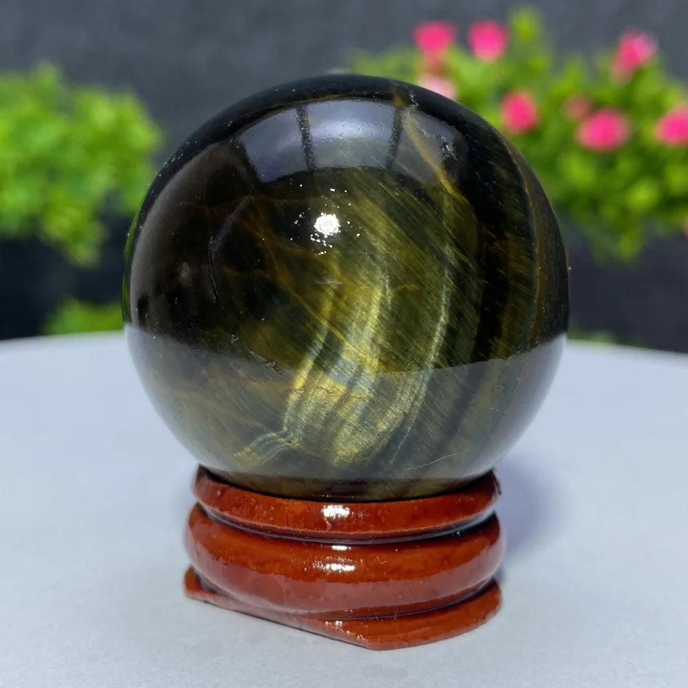 Blue Yellow Tiger Eye Ball Natural Crystal Sphere Mineral Gem Specimen Spiritual Meditation Reiki Healing Stone Home Decoration