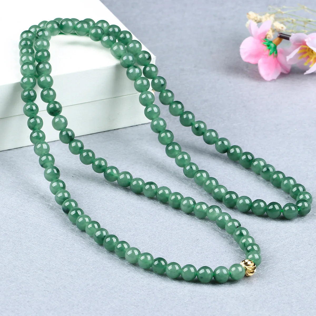 Myanmar Grade A Jadeite Jade Bracelet Mala Beads 108 Necklace Men Women Healing Gemstone Fine Jewelry Burma Jade Bracelet Bangle