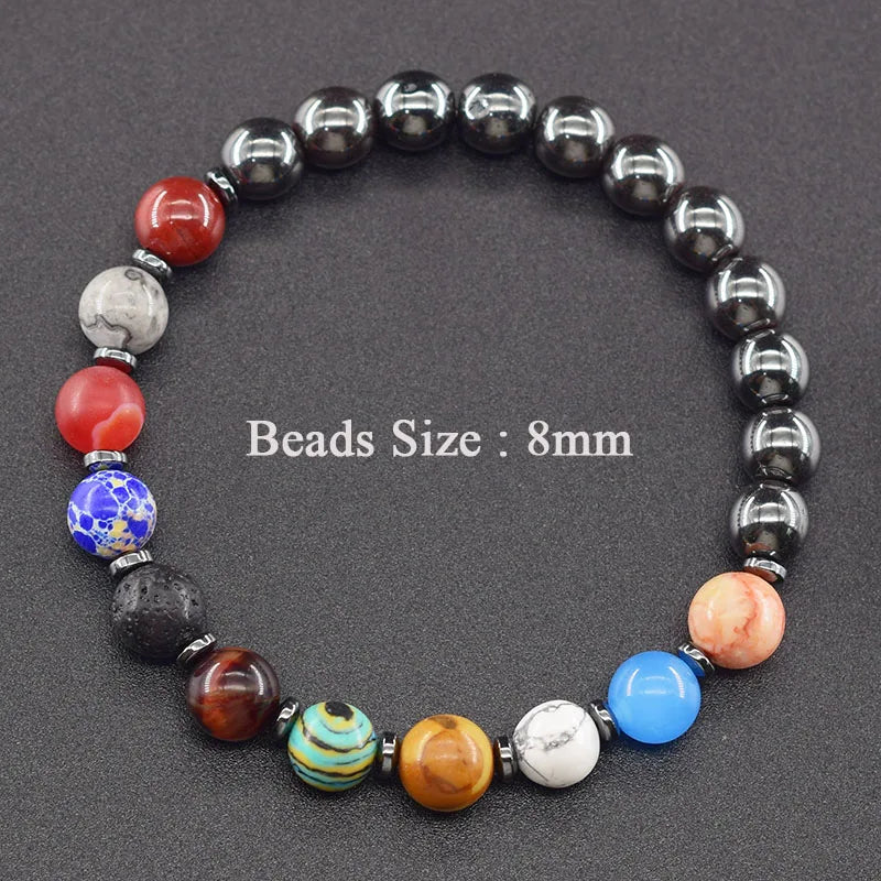 Hot Selling Cosmic Solar System Bracelet Eight Planets Sun Mercury Venus Earth Moon Mars Jupiter SaturnUranus Neptune Friendship Bracelet Handmade Jewelry Accessories