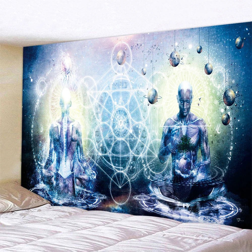 Buddha Meditation Seven Chakras Home Decor Tapestry Mandala Bohemian Decoration Psychedelic Scene Wall Mount Yoga Mat