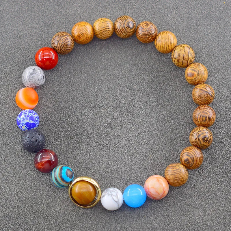 Hot Selling Cosmic Solar System Bracelet Eight Planets Sun Mercury Venus Earth Moon Mars Jupiter SaturnUranus Neptune Friendship Bracelet Handmade Jewelry Accessories