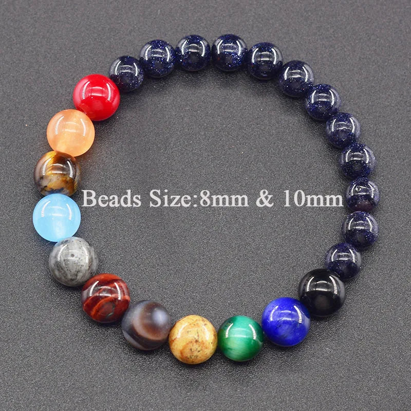 Hot Selling Cosmic Solar System Bracelet Eight Planets Sun Mercury Venus Earth Moon Mars Jupiter SaturnUranus Neptune Friendship Bracelet Handmade Jewelry Accessories