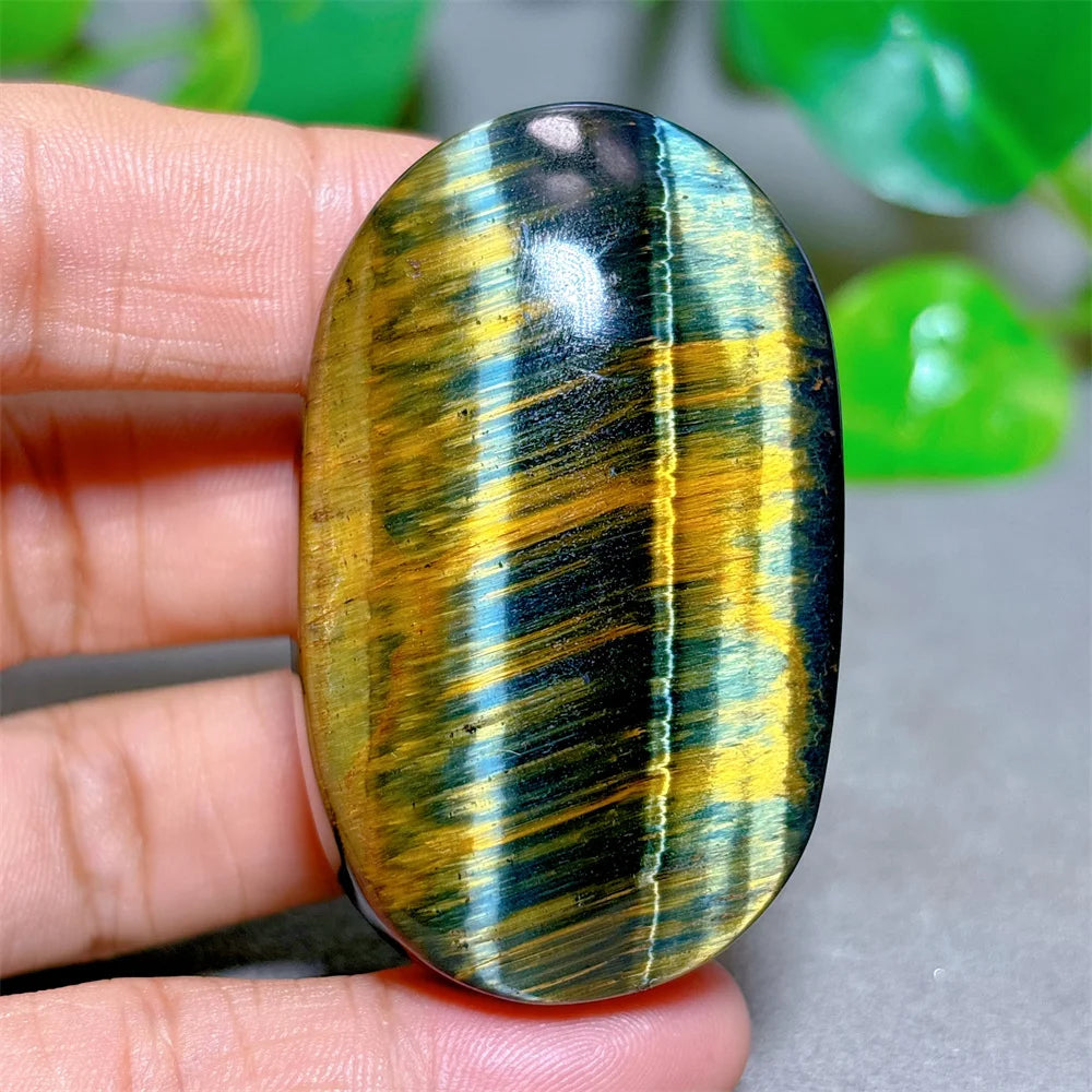 Blue Yellow Tiger Eye Palm Crystal Natural Stone Quartz Stone Minerals Home Decoration Reiki Craft Gifts Energy Healing Luck