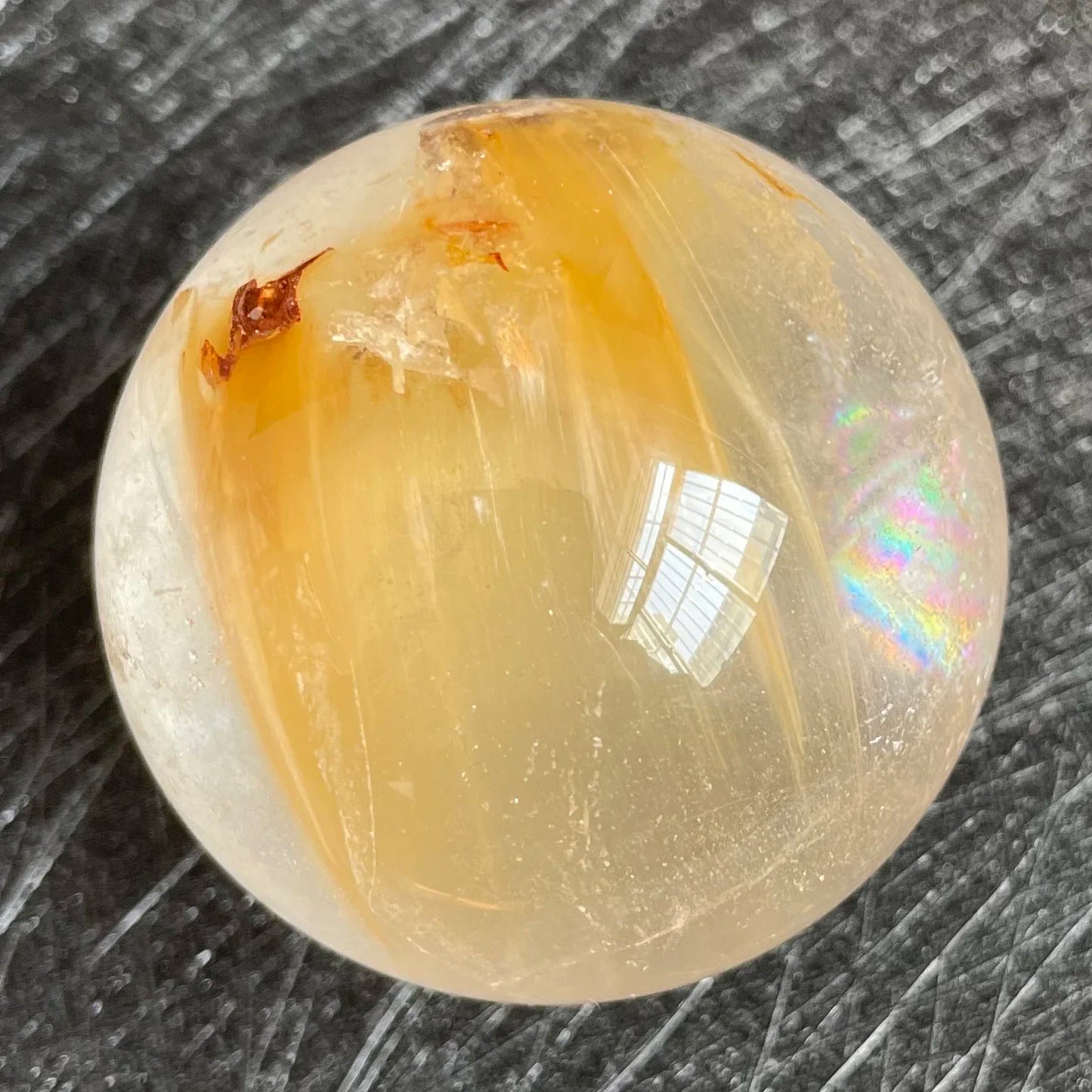 Natural Stone Golden Quartz Rutilated Sphere Polished Crystal Ball Decoration Rock Gift Reiki Healing