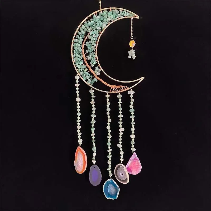 Agate Dream Catcher Balcony Garden Living Room Decoration Wind Chime Tree of Life Natural Agate Dream Catcher Gift for Girls