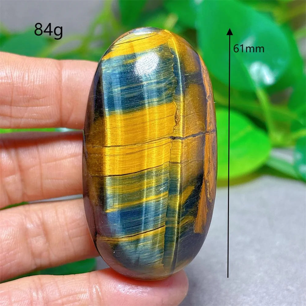 Blue Yellow Tiger Eye Palm Crystal Natural Stone Quartz Stone Minerals Home Decoration Reiki Craft Gifts Energy Healing Luck