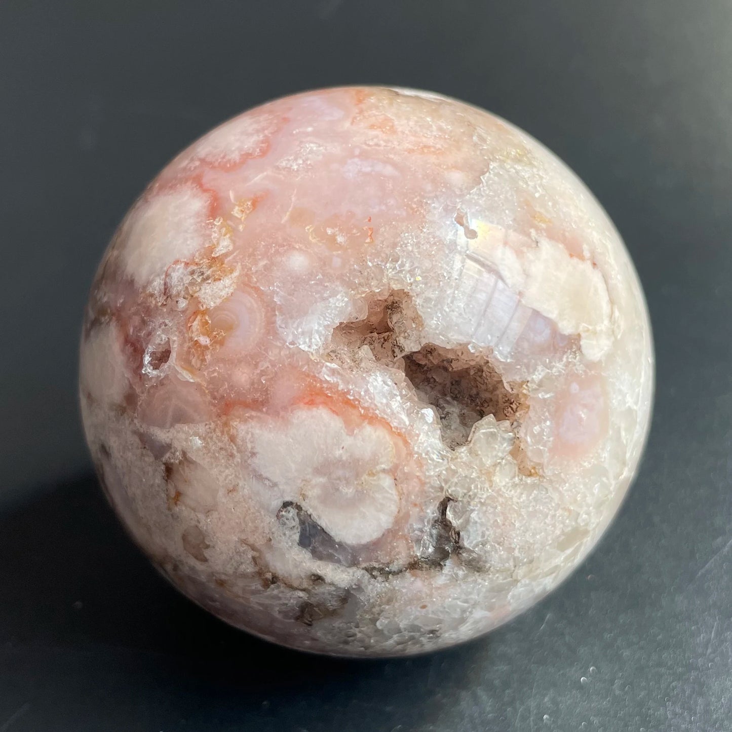 Natural Stone Amethyst Pink Sakura Agate Geode Sphere Polished Crystal Quartz ball Reiki Healing Gift Room Decor