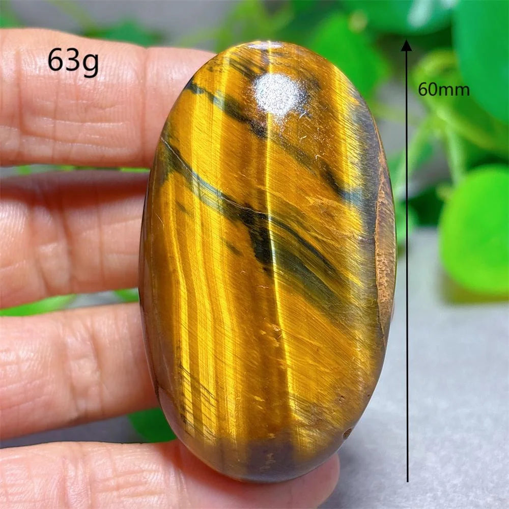 Blue Yellow Tiger Eye Palm Crystal Natural Stone Quartz Stone Minerals Home Decoration Reiki Craft Gifts Energy Healing Luck