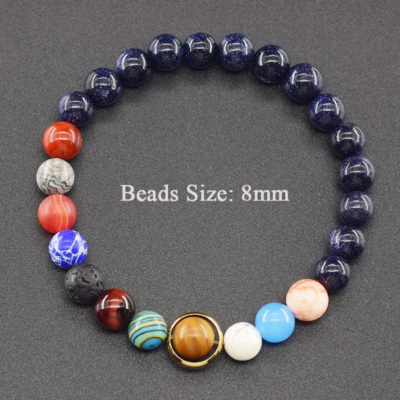 Hot Selling Cosmic Solar System Bracelet Eight Planets Sun Mercury Venus Earth Moon Mars Jupiter SaturnUranus Neptune Friendship Bracelet Handmade Jewelry Accessories